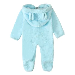 Pelele con capucha para bebé de invierno, mono cálido de algodón para recién nacido, niño y niña, mono para cumpleaños, Navidad, mono para recién nacido