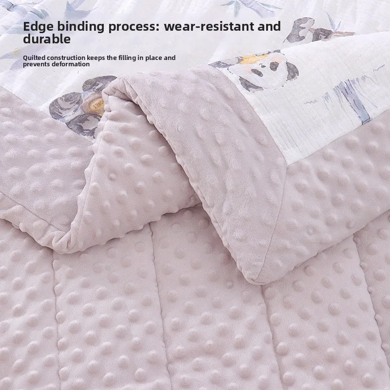Manta Minky Dot para niños de grado A, edredón para siesta para recién nacidos de guardería, cubierta antipatadas transpirable cálida y agradable para la piel para invierno - imagen 4