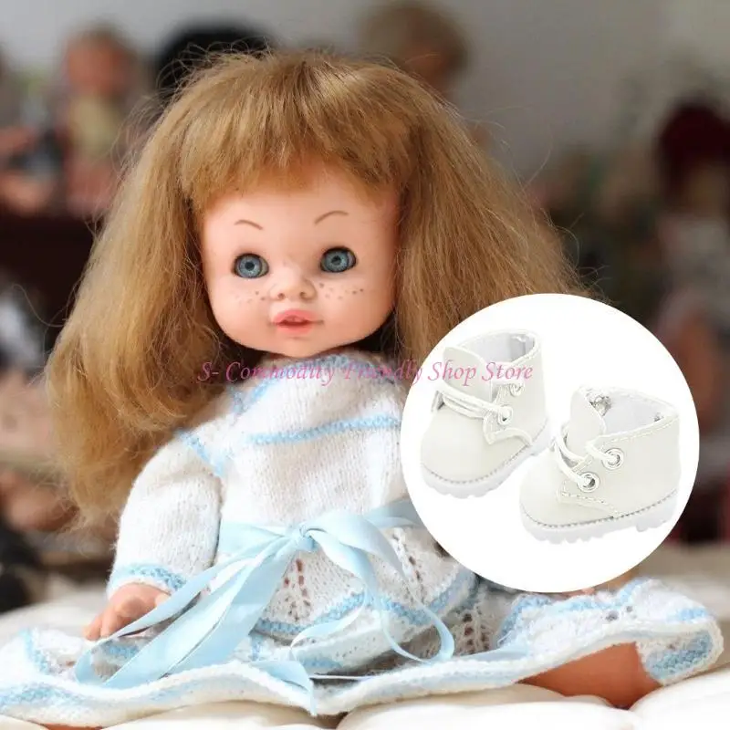 Zapatos en miniatura botín 85ae Fashion PU para accesorio exhibición muñecas en anime - imagen 2