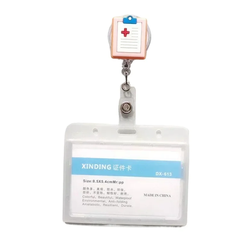 Portatarjetas retráctil, carrete para tarjeta de exposición de enfermera, Clips de cadena para tarjeta de identificación de Doctor, escuela, estudiante, oficina, 1 unidad - imagen 4