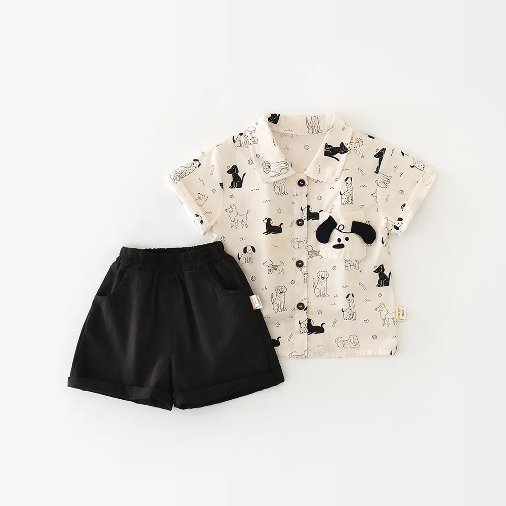 Ropa para bebés de 9 a 3 años, trajes llenos de estampado de cachorros, ropa para niños, trajes para niños - imagen 2