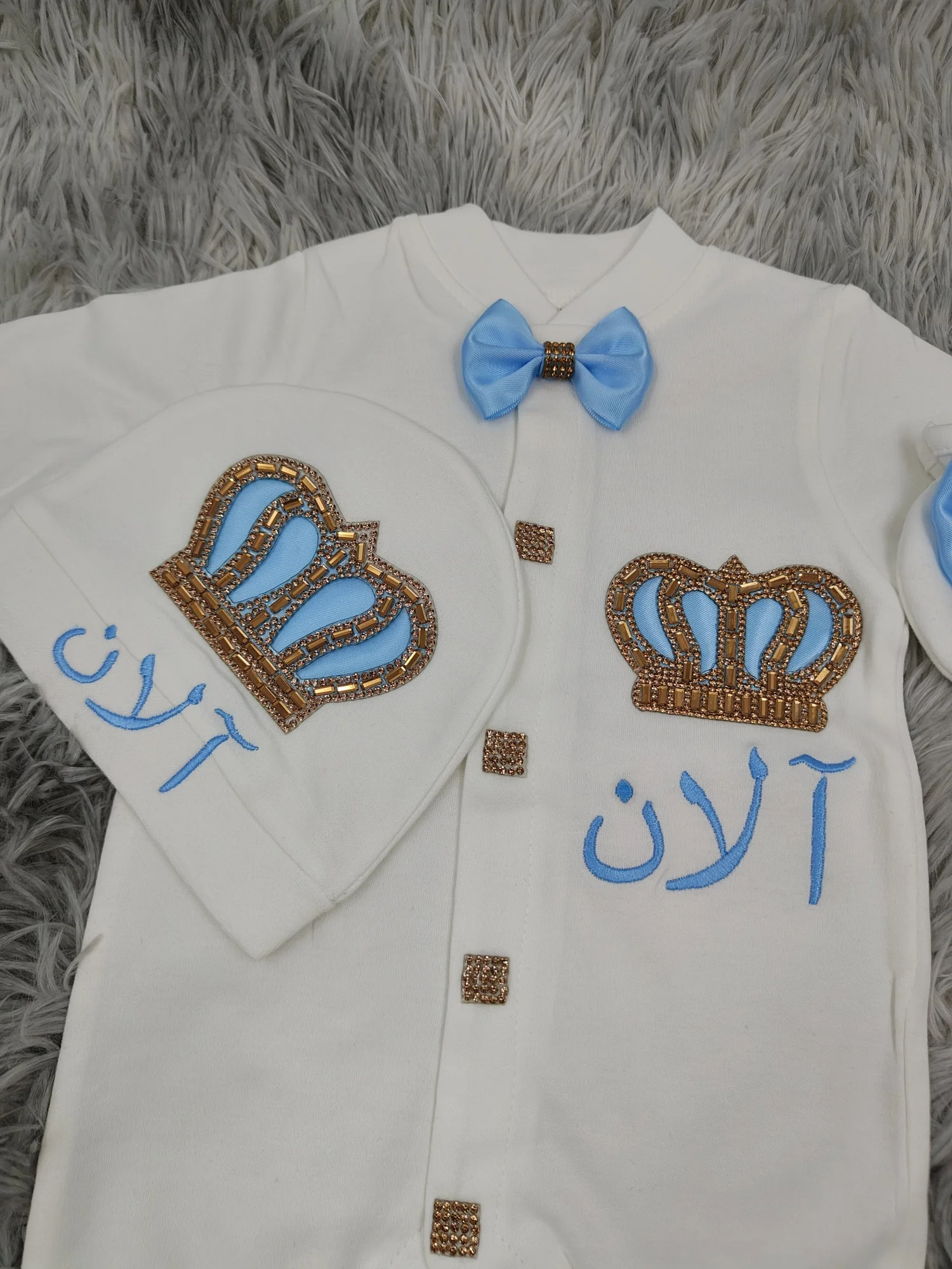 Dollbling corona nacarada Onederful Boho guardería cumpleaños niña malva rosa polvoriento traje francés encaje mono pastel Smash camisa conjunto - imagen 4