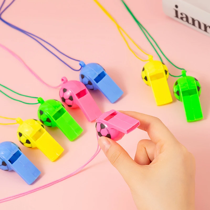 5-20 unids/set silbato de fútbol mezcla aleatoria de colores animando silbato de plástico juego deportivo fiesta suministros de porristas fabricante de ruido ZYF - imagen 4