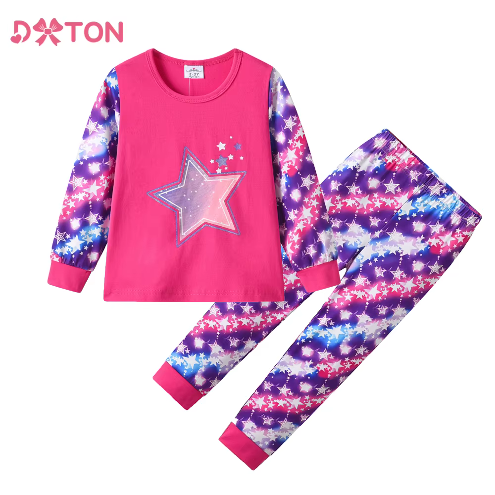 DXTON Pijama infantil manga larga con estrellas para niño - imagen 4