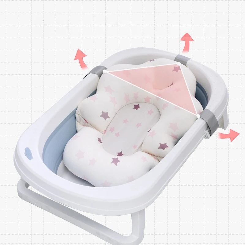 Asiento reclinable de baño para bebé con dibujos animados, hamaca ajustable, soporte para recién nacido, cojín de malla antideslizante para un tiempo de baño seguro - imagen 3
