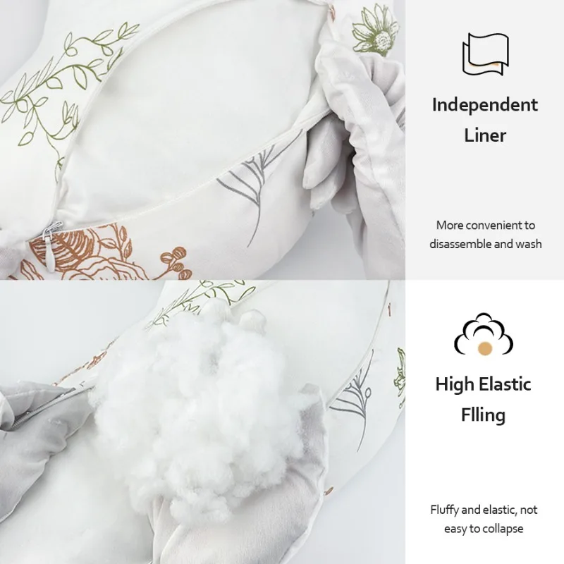 Almohada de lactancia en forma de U, soporte Lumbar, cojín de alimentación de bebé multifuncional para lactancia, almohada de cintura envolvente para alimentación - imagen 4