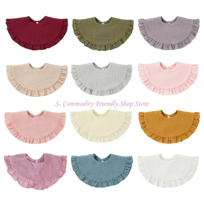 85ae babero para niña para niña algodón transpirable babero babero babrio con botón 2 etapas botón infantil alimentando - imagen 4