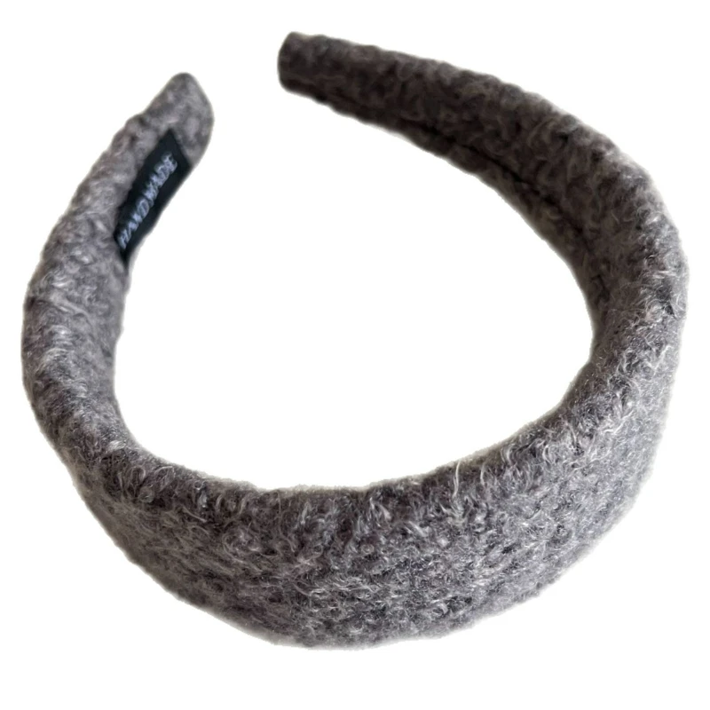 Diadema de piel de oveja rizada y esponjosa para otoño e invierno, pinza ancha para prensar el cabello, lazo para el cabello, diadema de corona alta para mujer - imagen 5