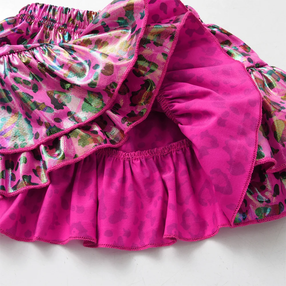 DXTON falda leopardo para niña estilo ballet veraniego - imagen 5