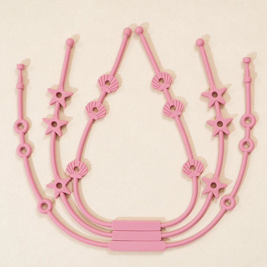 Chupete de silicona de 3 piezas para bebé, soporte suave para pezón, concha de estrella de mar, cadena con forma de círculo, accesorios bonitos para bebé - imagen 3