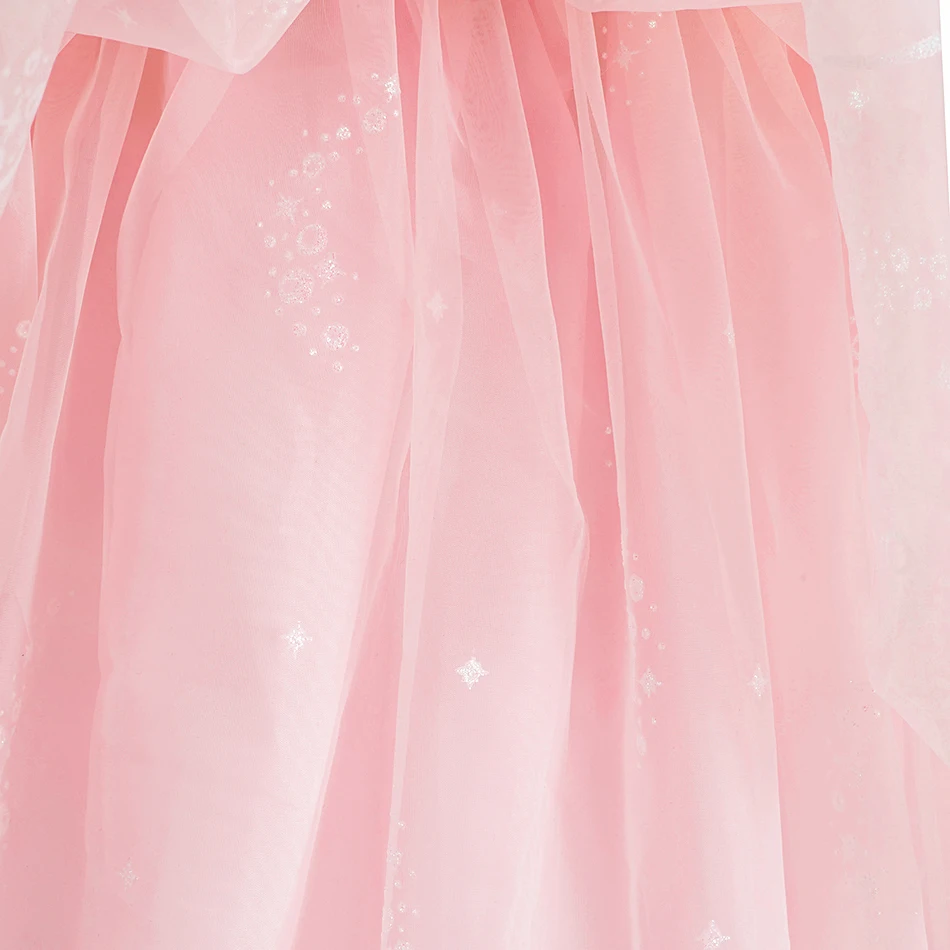 Vestido de fiesta rosa brillante con volantes voluminosos para niñas - imagen 5