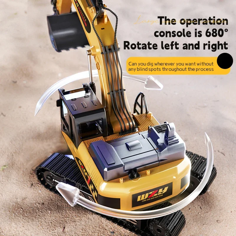 Excavadora de juguete con control remoto – Luces y sonido para niños - imagen 2