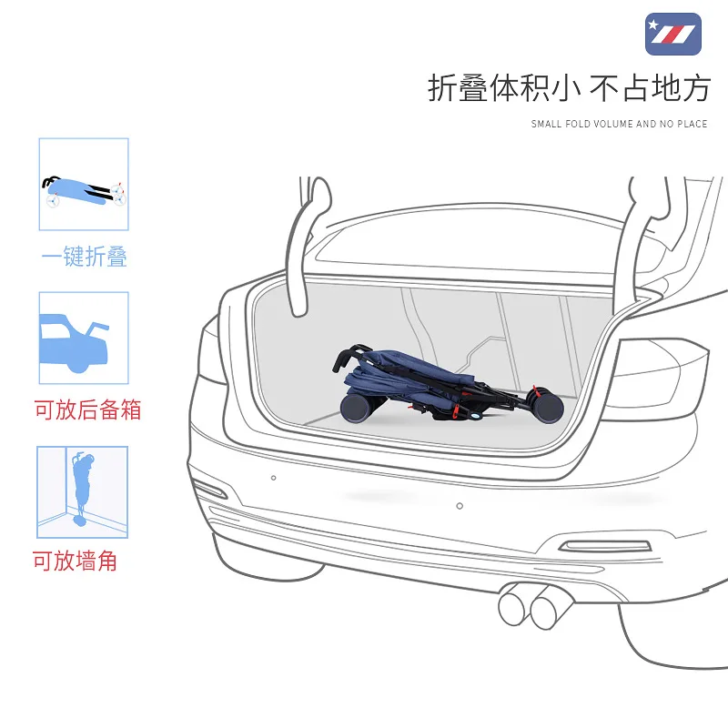 Cochecito de verano, cochecito ligero, portátil, plegable, puede sentarse y acostarse, carrito europeo Simple, paraguas para bebé Bb - imagen 2