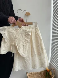 MILANCEL, nuevo conjunto de ropa de verano para niños, chaleco sin mangas de encaje bonito + falda, traje de flores bordadas para niñas