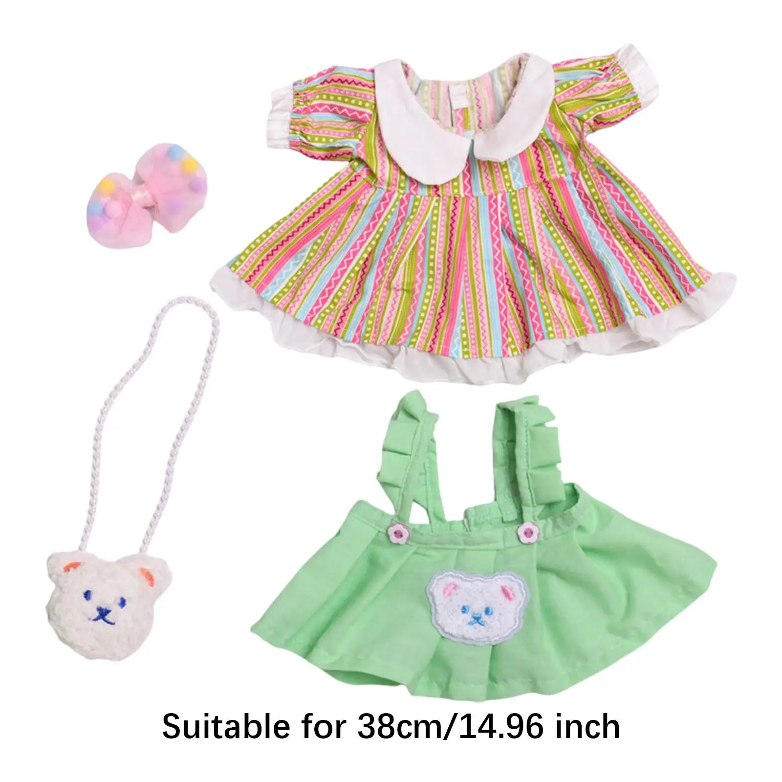 Doll Outfit Set with Bag for 14.96inch Dolls, Create Your Own Fashion Props