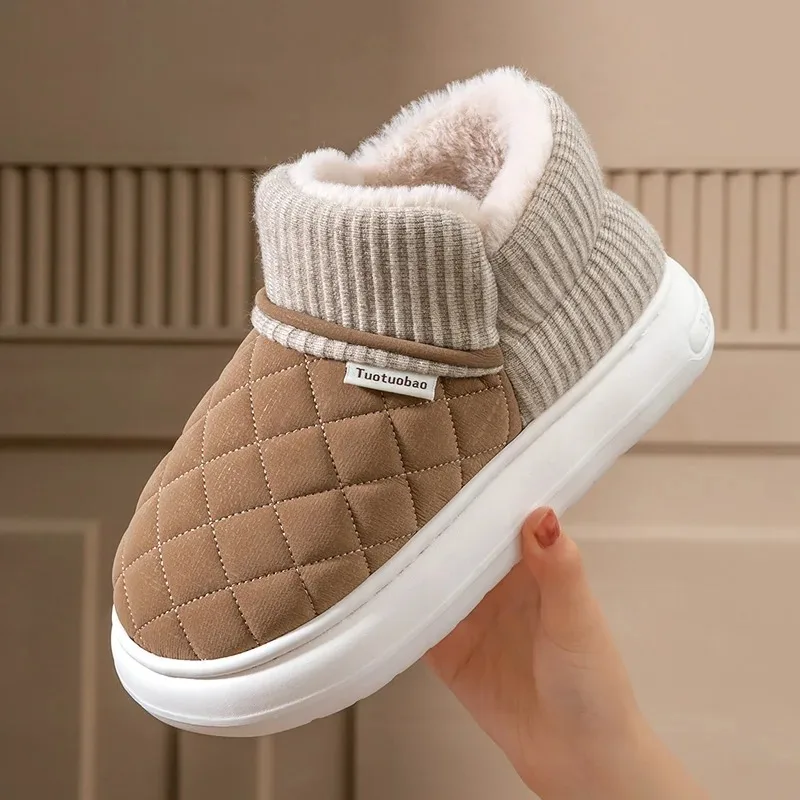 Zapatillas de invierno para mujer acolchadas con felpa interior - imagen 4