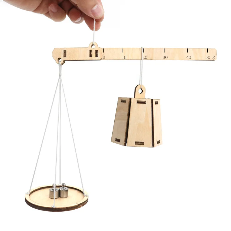 Escala de madera DIY de acero, modelo ensamblado a mano para clase - imagen 5