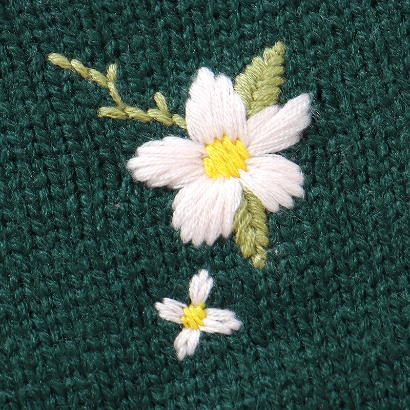 Romper floral verde de punto para bebé niña – Manga larga - imagen 5