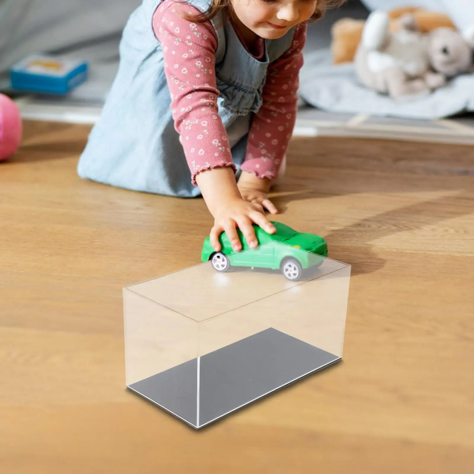 Acrylic Display Case Clear Stackable Crafts Toy Car Storage Organizer Model Car Showcase with Base for Souvenirs Trinket Dolls