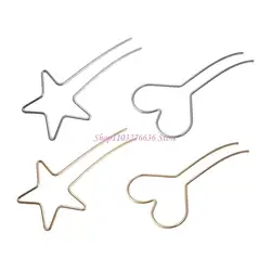 Horquillas metálicas para moño elegantes con formas corazón y estrella