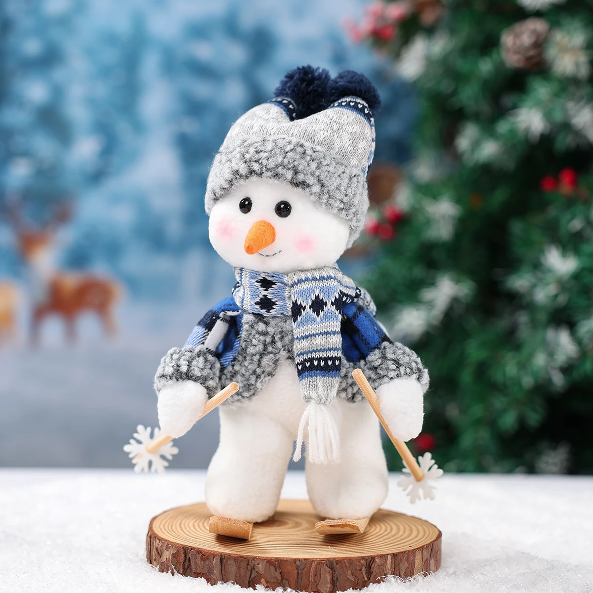 Estatuilla de muñeco de nieve de esquí, decoraciones de Feliz Navidad para 2025 en casa, adornos navideños, regalos de Navidad, regalos de Año Nuevo, 2026 - imagen 2