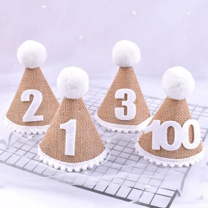 D7YD 0-3Y sombrero fiesta para bebé, sombrero fiesta cumpleaños, sombrero puntiagudo, diadema bonita, sombrero con - imagen 5