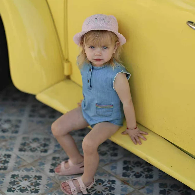 Conjunto vaquero infantil bordado – Falda y camiseta azul para niño - imagen 3