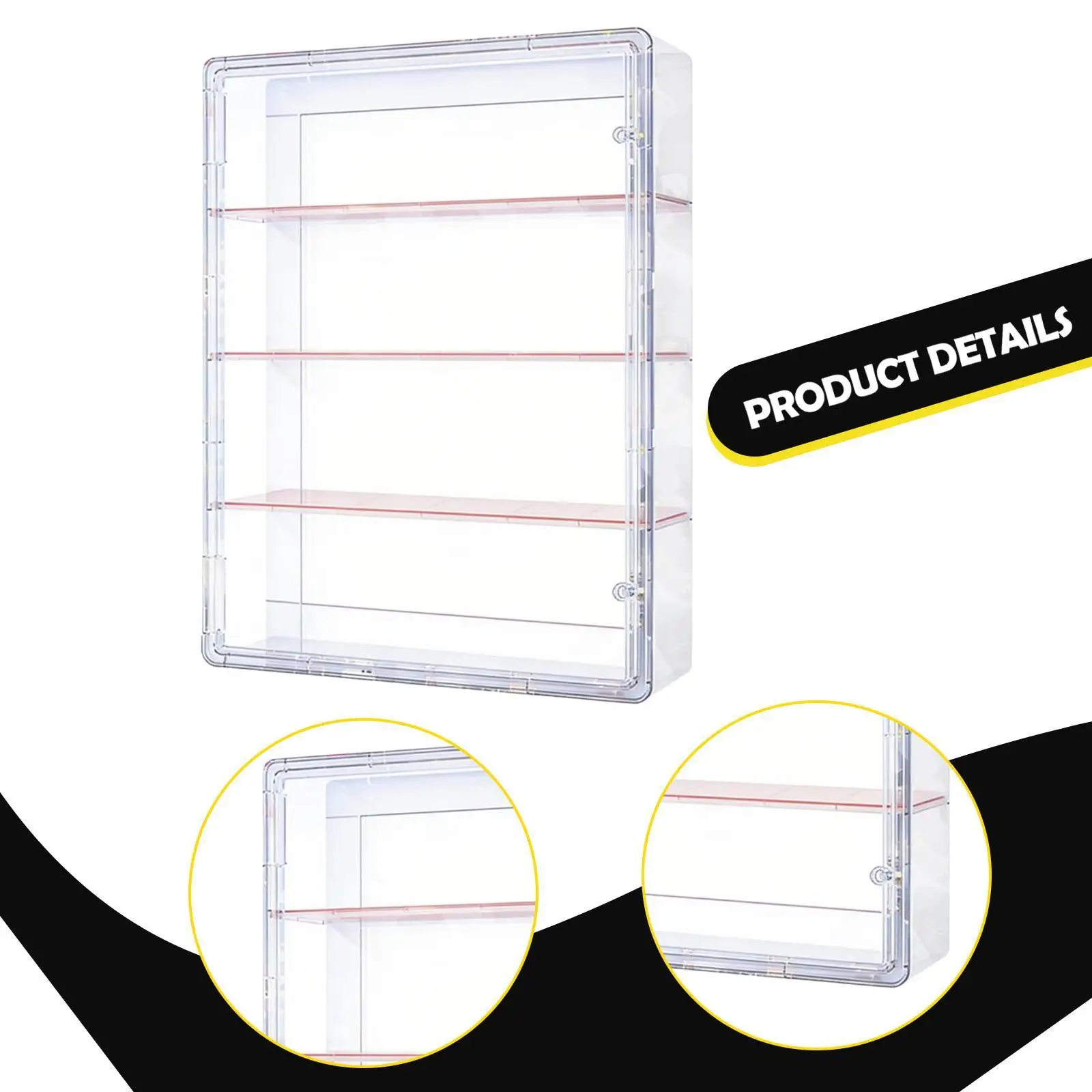 Vitrina para organizador de figuras con divisor, montaje en pared, vitrina de 4 niveles, caja de almacenamiento para muñecas, escaparate para figuras de acción - imagen 5