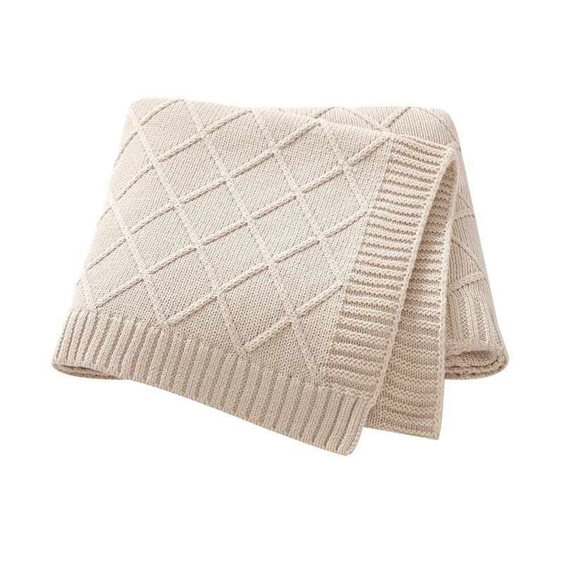 Mantas de algodón para bebé, tejidas de 90x70cm, súper suaves, Reversibles, para recién nacidos, niños y niñas, manta envolvente a cuadros, esteras receptoras para niños