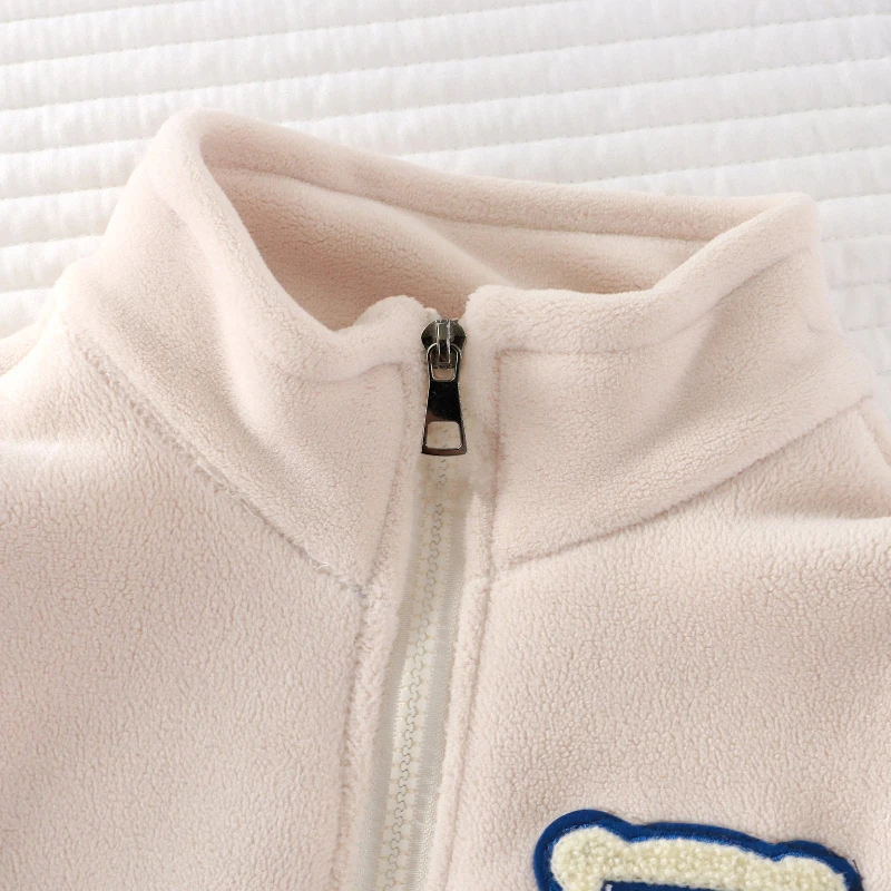 Chaleco infantil con forro polar de otoño/invierno: lindo cárdigan con cremallera y cuello alto: ropa de abrigo cálida, suave y acogedora para niños y niñas - imagen 3