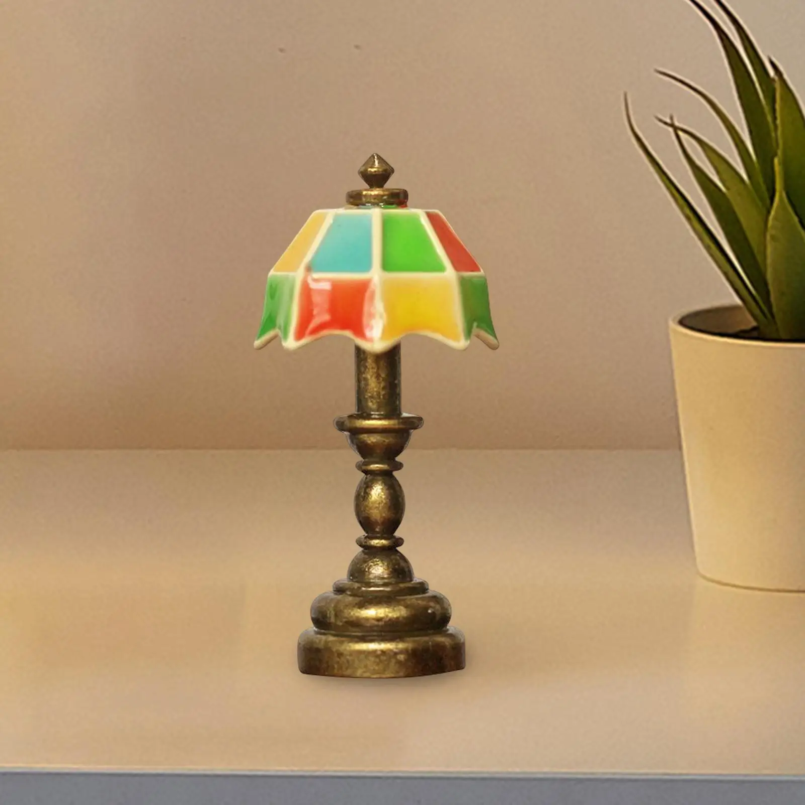 1:12 Dollhouse Table Lamp Miniuature Dollhouse Desk Light for Decoration