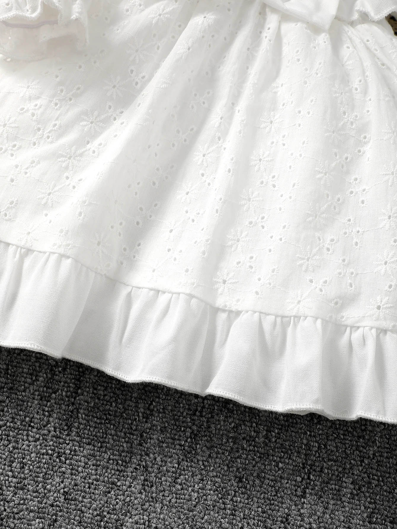 Vestido de princesa para niña pequeña de 0 a 2 años, borde con volantes, manga larga, corte en A, lazo grande, vestido de primavera para niña, ropa de fiesta de cumpleaños - imagen 5