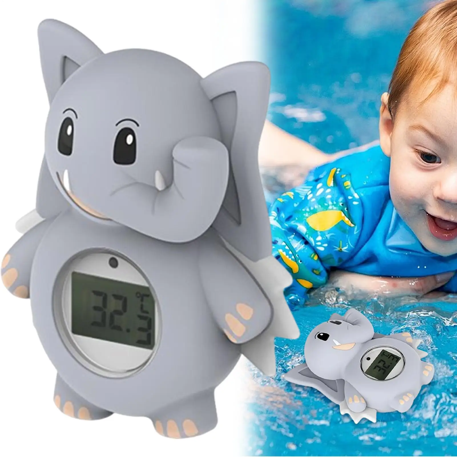 Medidor de temperatura de baño de elefante Digital para bebé, medidor de temperatura de baño preciso para piscina, ducha casera, bañera para niños pequeños - imagen 4