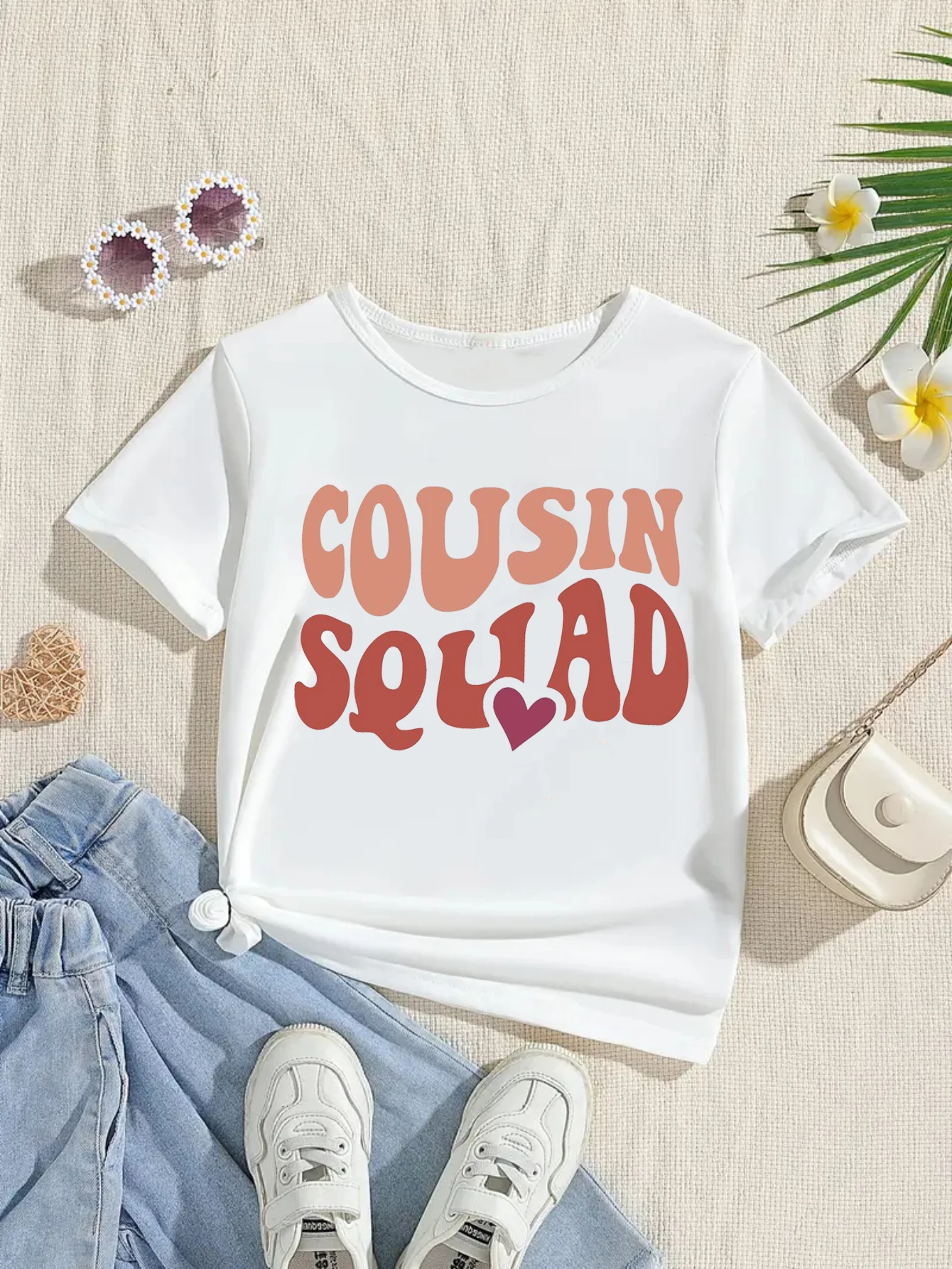 Camiseta manga corta Cosuin Crew con estampado de letras para niños - imagen 4
