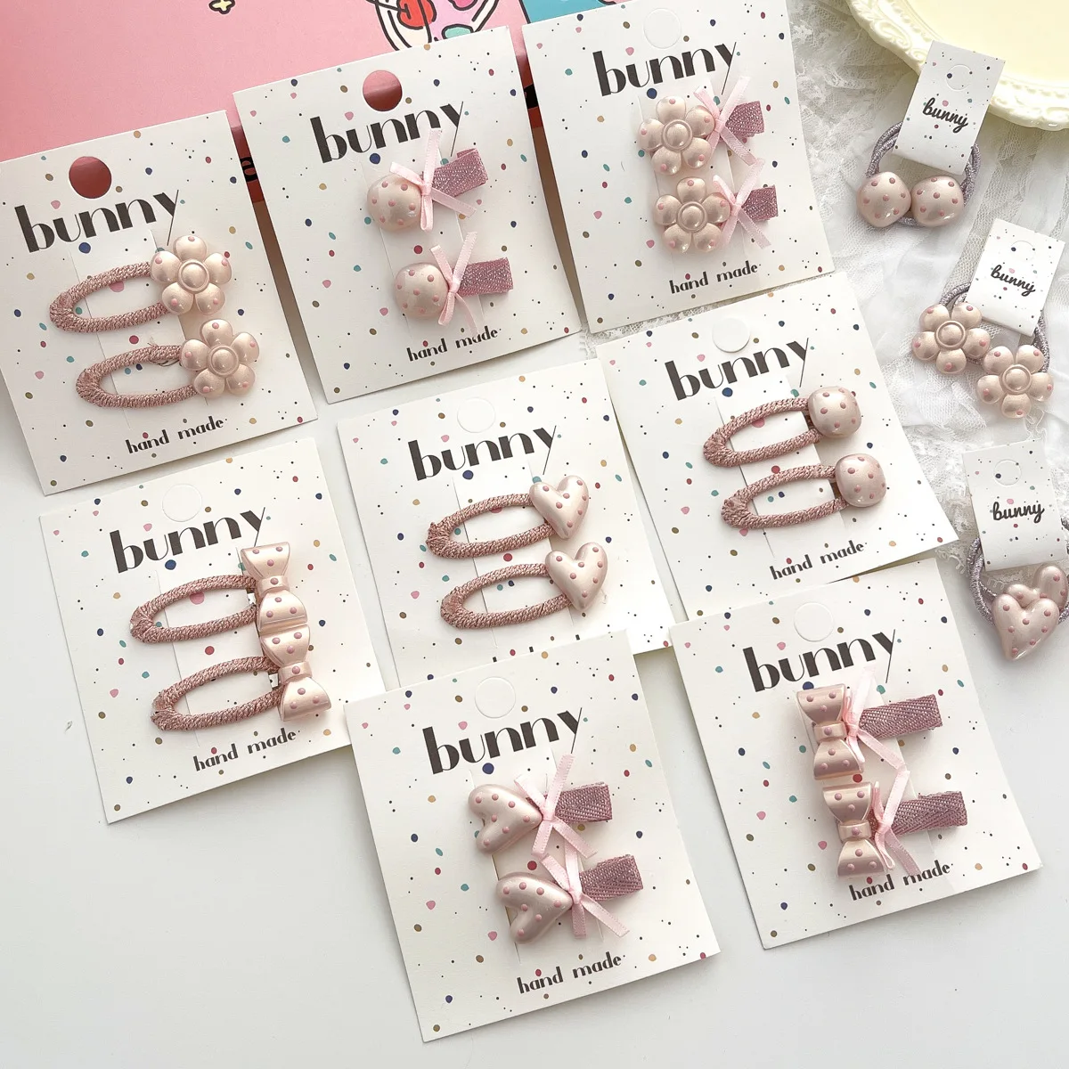 Clips BB de perlas de lunares rosas para niños, accesorios para el cabello bonitos y dulces, tocados simples y versátiles para niñas, accesorios para peinados, 2 uds.