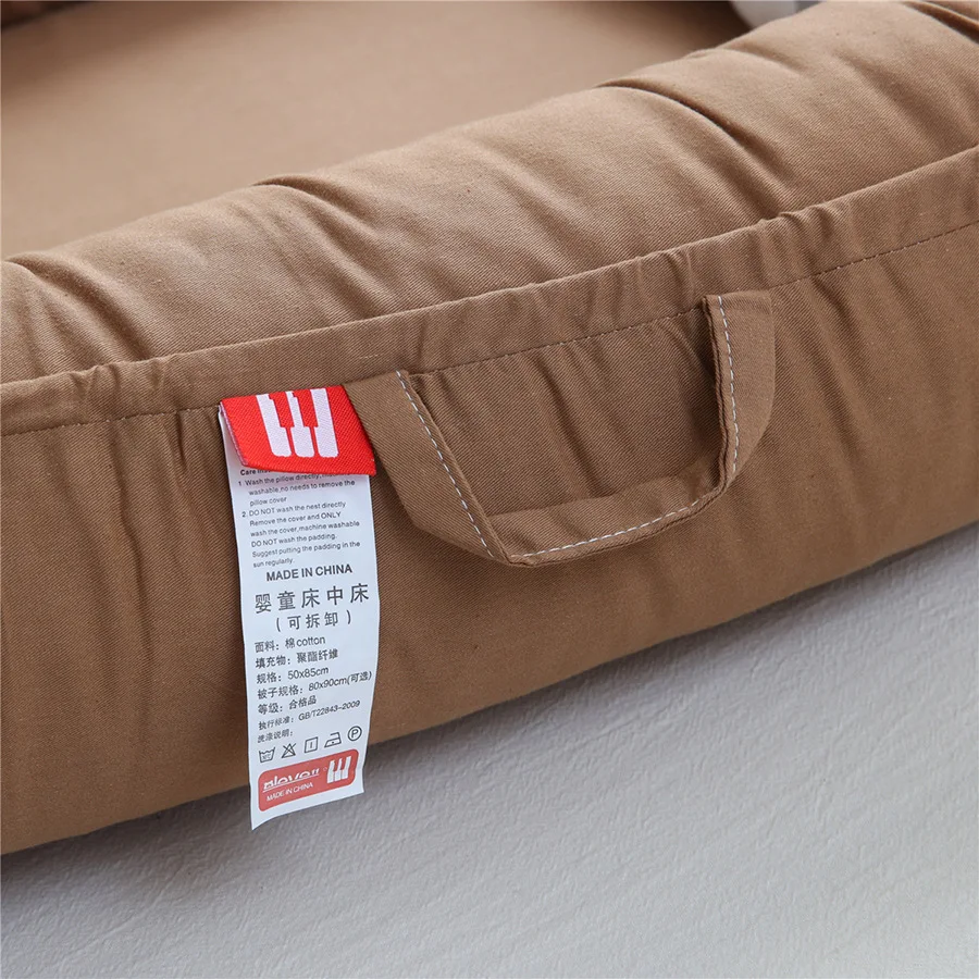 Cuna portátil plegable sin almohada de Color sólido con cuna de viaje biomimética totalmente desmontable - imagen 2