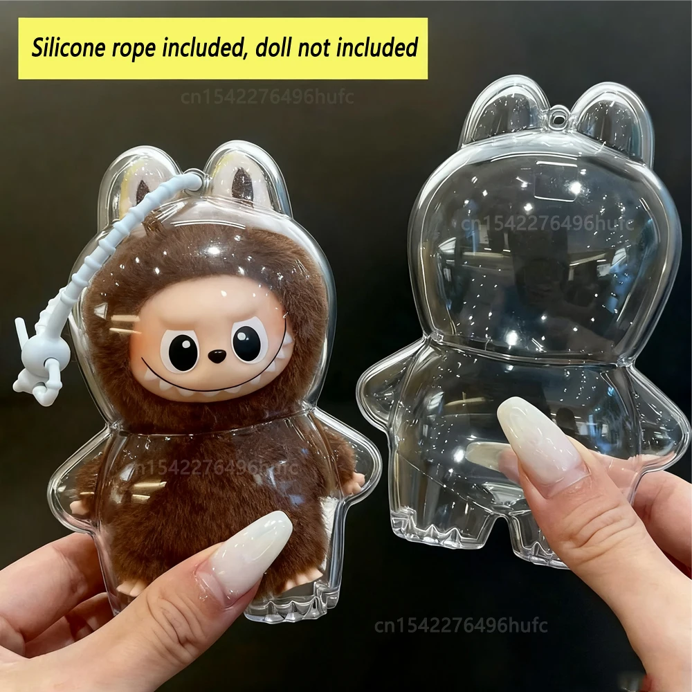 1/2/3/6 Uds carcasa transparente para Labubu Mini funda protectora a prueba de polvo para Labubu V4 Pin para serie Love accesorios de muñecos de peluche - imagen 2