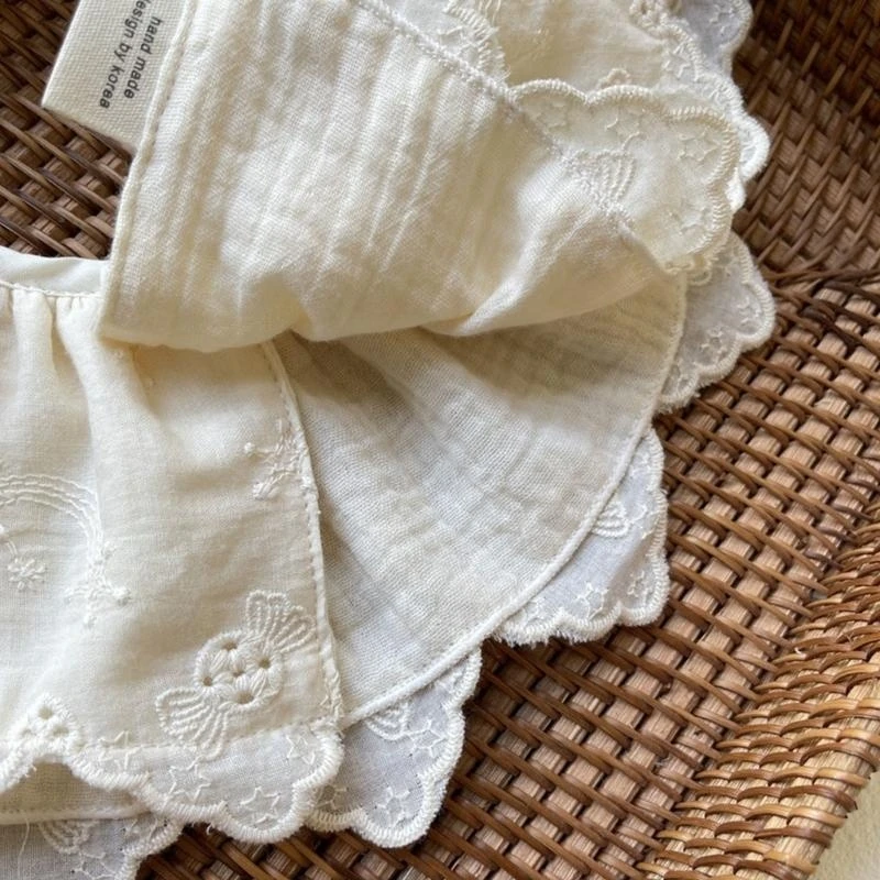 M76C Baberos encaje para bebé, Baberos para bebés pequeños, Baberos algodón para bebés, bufanda para babas, Baberos para a - imagen 4