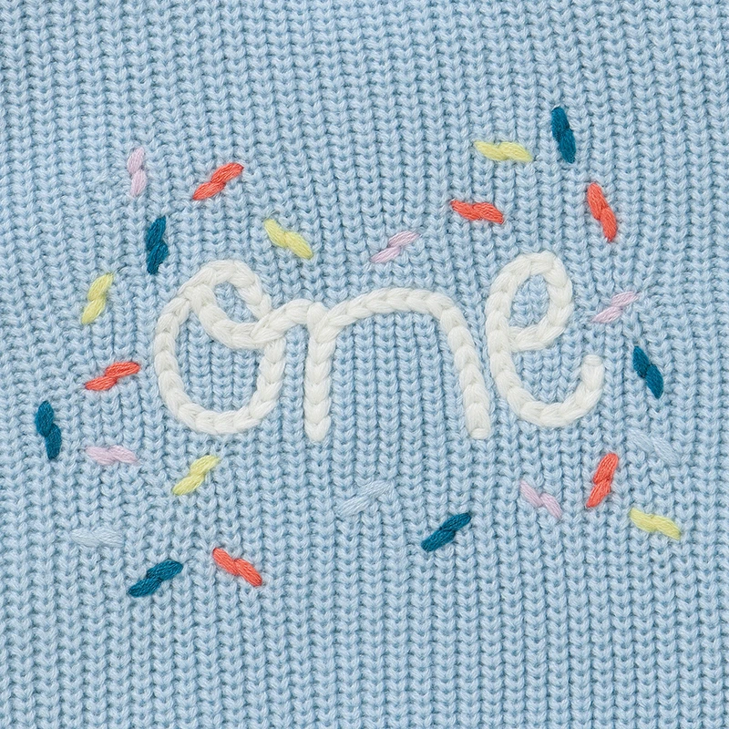 Suéteres para niñas, Otoño Invierno, cuello redondo azul, manga larga, tejidos para recién nacidos, prendas de punto con letras, jerséis, ropa para niños de 1 a 3 años - imagen 4