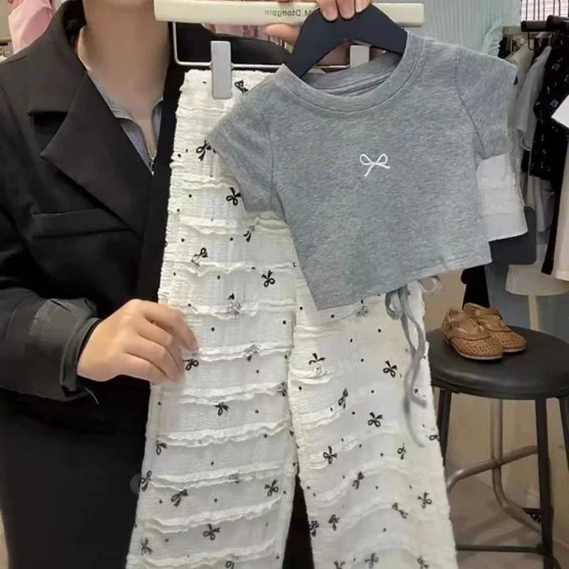 Conjunto blusa con lazo y pantalón corto verano niña - imagen 2