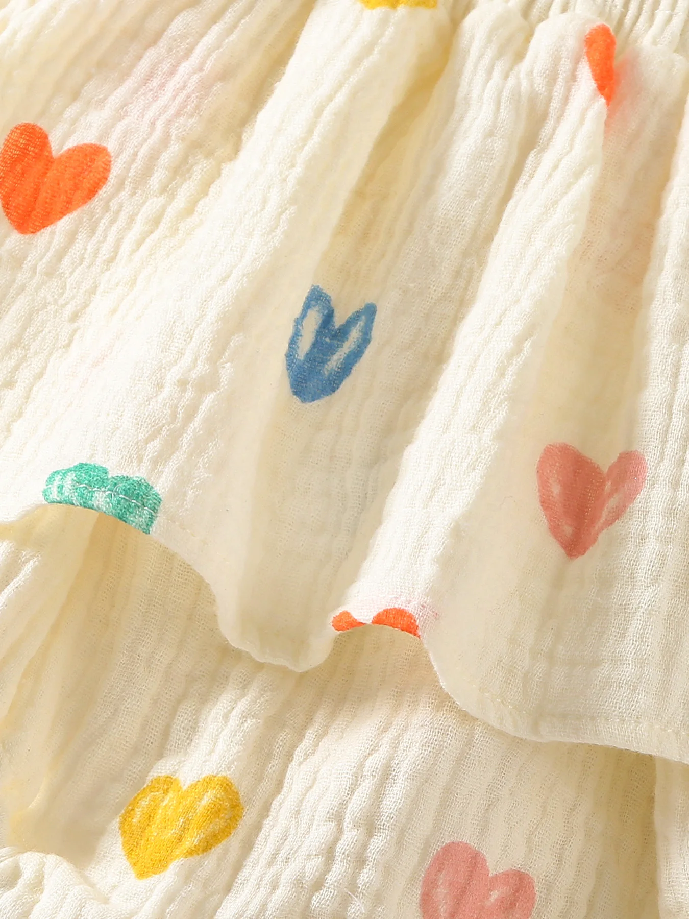 Ropa para niñas de 0 a 2 años, mono con estampado de corazón, camisola bonita, traje infantil de una pieza con volantes y diadema - imagen 5