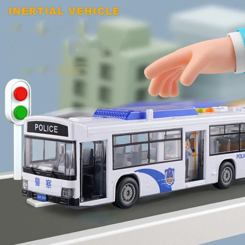 Coche de policía inercial con luces para niños – Cumpleaños - imagen 5