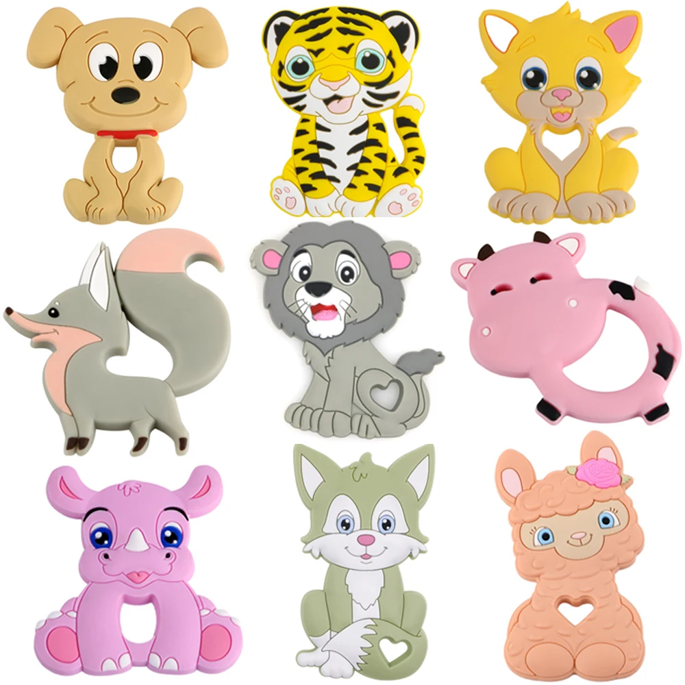 1 Uds. Colgante de silicona de gatito/perro/zorro/vache/tigre de dibujos animados para joyería DIY, colgante de collar, Etc., accesorios hechos a mano