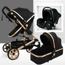 Cochecito de bebé 3 en 1 ligero con capazo y silla de paseo