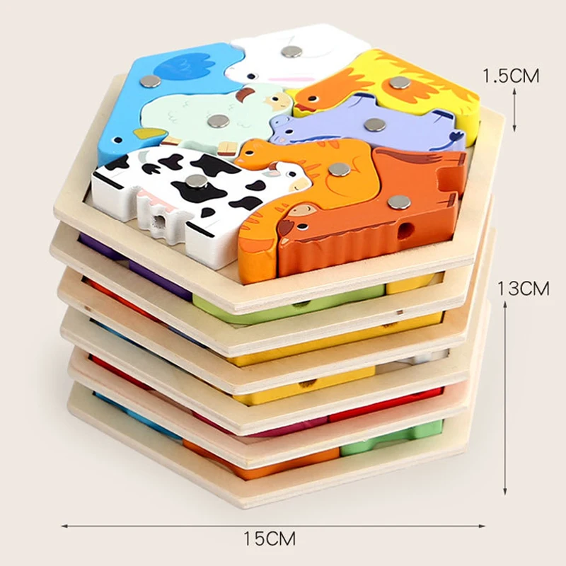 Puzle de madera con juego de pesca – Juguete educativo infantil - imagen 5