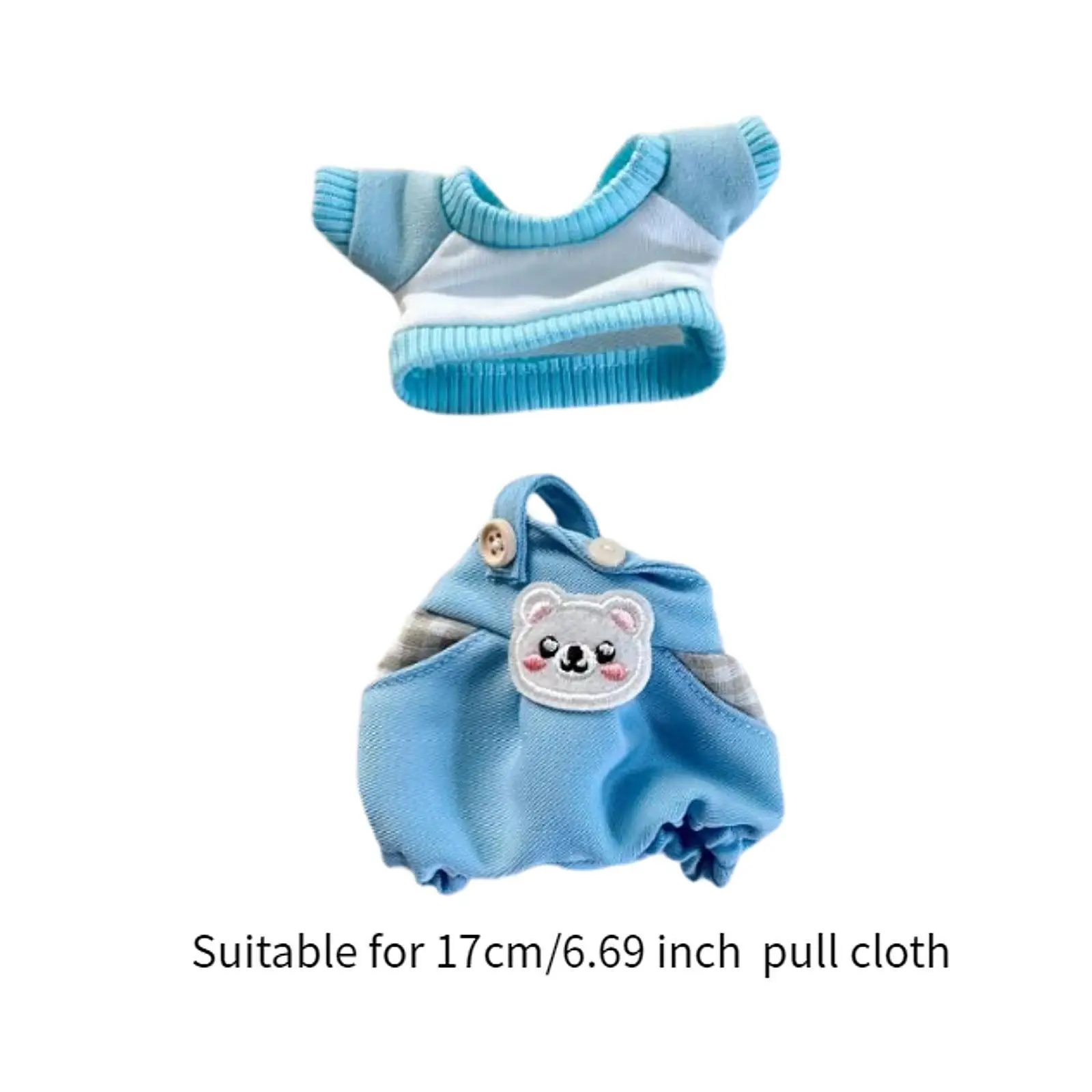 Plush Doll Outfit Cute Bear DIY Accessories Hands on for Kids Birthday Gift Coordination Imagination Costumes for Plush Dolls