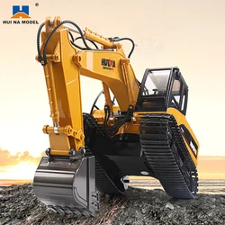 Excavadora RC Huina con luces – Juguete de control remoto infantil