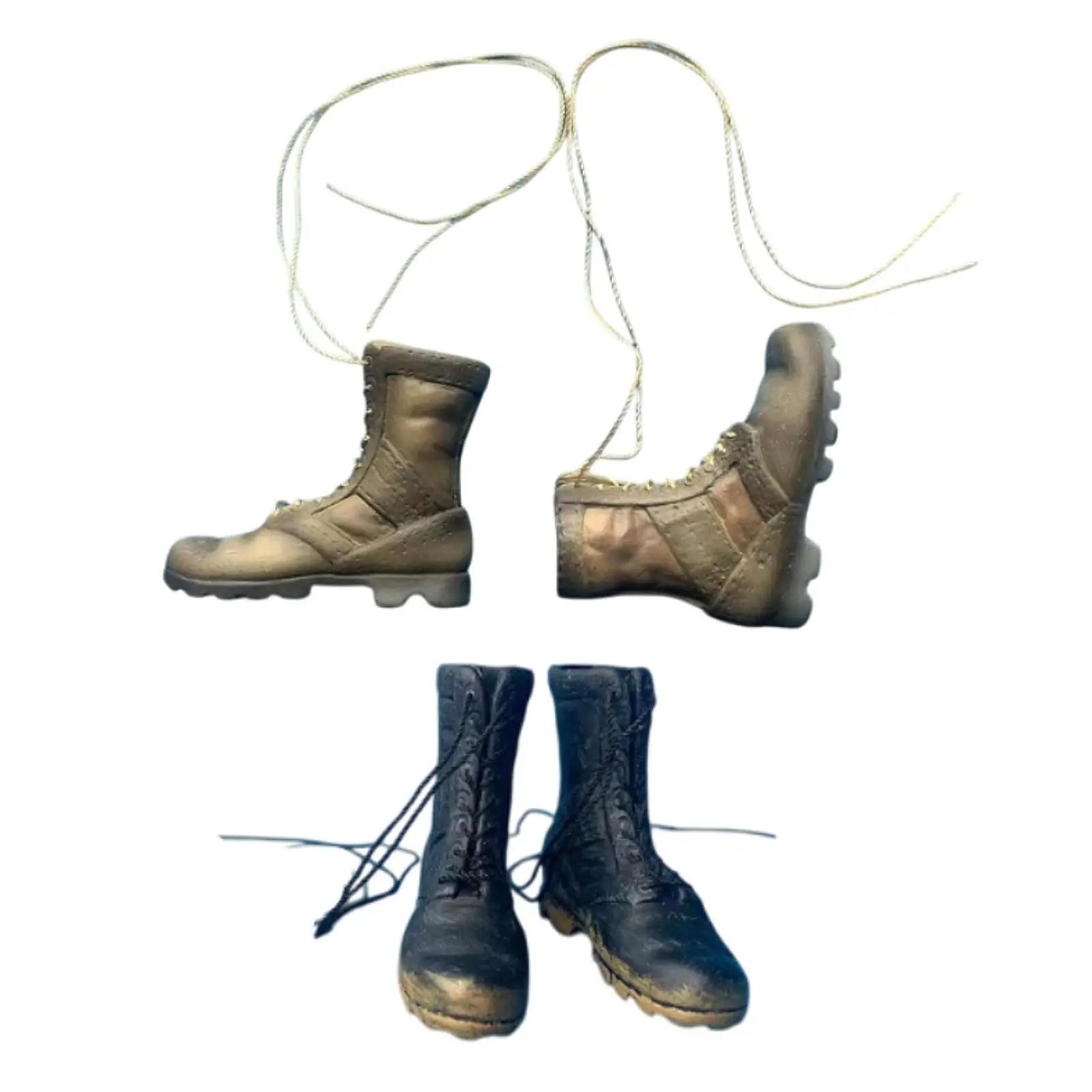 1:6 Scale Miniature Lace up Boot Work Boots Stylish Retro Fashion Cosplay Low Heel Boots for 12'' Action Figures Accessories