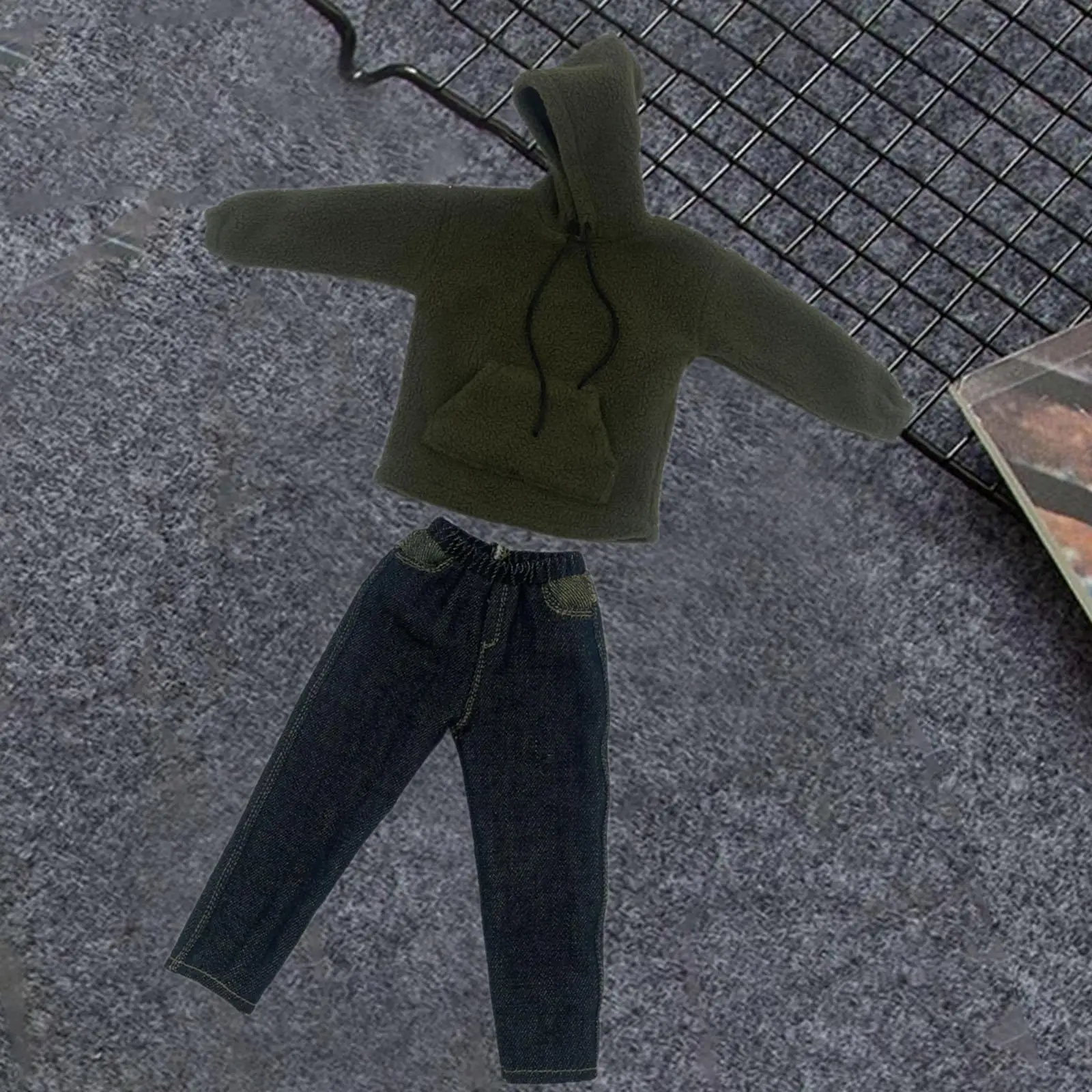 2 Pieces 1/6 Scale Hoodies and Jeans Garment Costume Miniature Clothing for 12 inch Male Figures Doll Model Dress up Accs 2 Pieces 1/6 Scale Hoodies and Jeans Garment Costume Miniature Clothing for 12 inch Male Figures Doll Model Dress up Accs