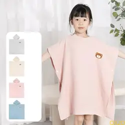 QX2D Toalla con capucha de algodón para niños - Poncho portátil